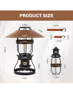 Linterna de Camping LED BANTUAN 2-en-1 Recargable 3500mAh 2