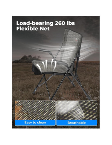 Silla de Camping Plegable KEMIMOTO Ligera 100kg Ajustable