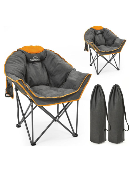 Silla de Camping Acolchada Outdoor Living SUNTIME 400 lbs Naranja