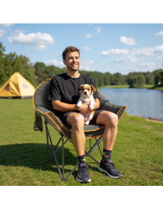 Silla de Camping Acolchada Outdoor Living SUNTIME 400 lbs Naranja 2