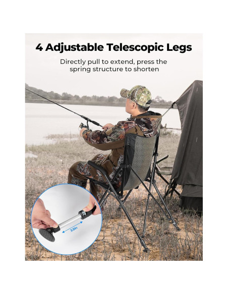 Silla de Camping Plegable KEMIMOTO Ligera 100kg Ajustable