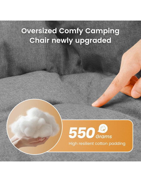 Silla de Camping Acolchada Outdoor Living SUNTIME 400 lbs Naranja