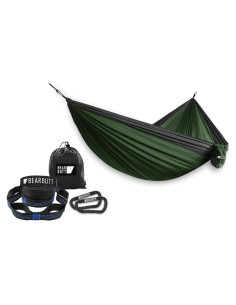 Hamaca Doble Bear Butt 3.05m Verde + Cintas Kodiak
