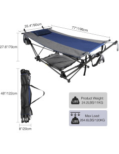 Hamaca Plegable Portátil RedSwing con Soporte y Almohada 2