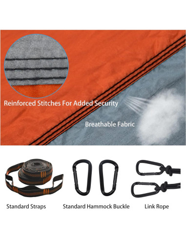 Hamaca de Camping FWHK Individual 260x140cm Negra