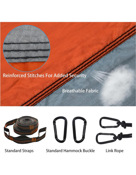 Hamaca de Camping FWHK Individual 260x140cm Negra