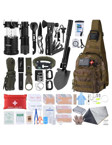 Kit de Primeros Auxilios de Supervivencia KNVBIN 250 Herramientas Camo