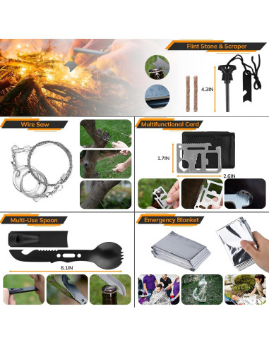 Kit de Primeros Auxilios de Supervivencia KNVBIN 250 Herramientas Camo