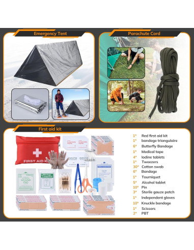 Kit de Primeros Auxilios de Supervivencia KNVBIN 250 Herramientas Camo