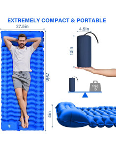 Colchón Inflable de Camping FUN PAC 200x70 cm con Almohada 2