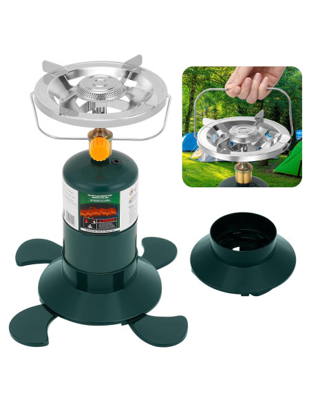 Estufa de Camping Portátil Propano LFK Verde, Quemador Ajustable Estufa de Camping Portátil Propano LFK Verde, Quemador Ajustable