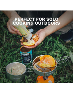 Juego de Utensilios de Cocina Fire-Maple Frost MINI - Olla y Sartén Ultraligeras 500ml 2