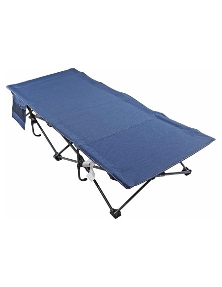 Cama Plegable con Almohadilla Zenithen 198x86 cm Azul Oscuro