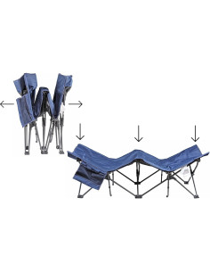 Cama Plegable con Almohadilla Zenithen 198x86 cm Azul Oscuro 2