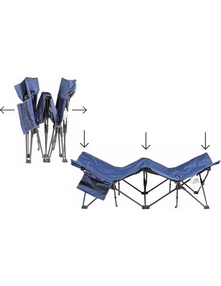Cama Plegable con Almohadilla Zenithen 198x86 cm Azul Oscuro