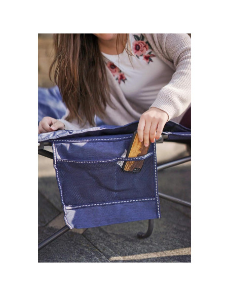 Cama Plegable con Almohadilla Zenithen 198x86 cm Azul Oscuro