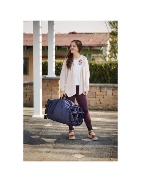 Cama Plegable con Almohadilla Zenithen 198x86 cm Azul Oscuro