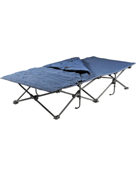 Cama Plegable con Almohadilla Zenithen 198x86 cm Azul Oscuro
