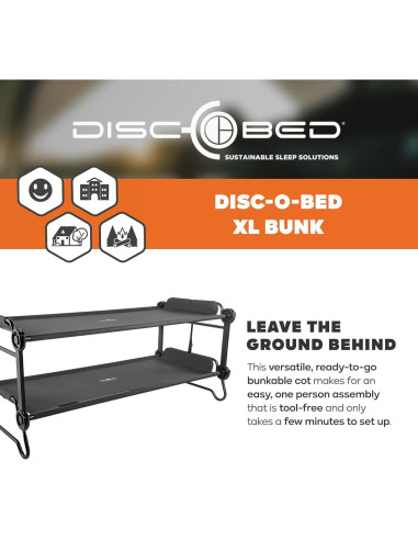 Cama Camping Literas Portátil Disc-O-Bed Negra 227 kg