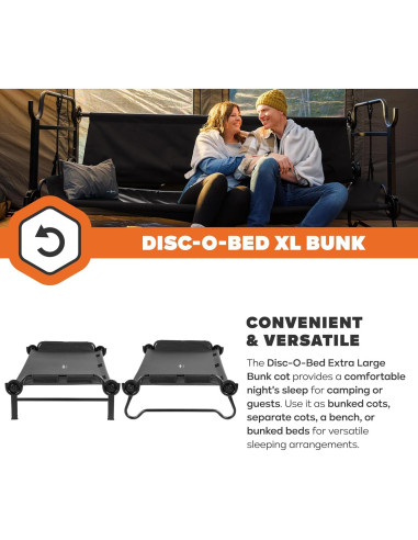 Cama Camping Literas Portátil Disc-O-Bed Negra 227 kg