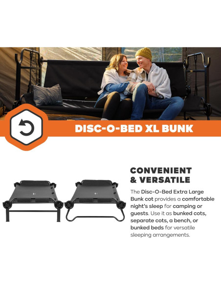 Cama Camping Literas Portátil Disc-O-Bed Negra 227 kg