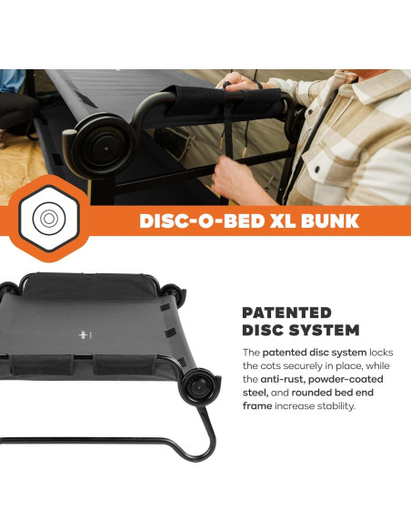 Cama Camping Literas Portátil Disc-O-Bed Negra 227 kg