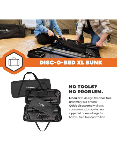 Cama Camping Literas Portátil Disc-O-Bed Negra 227 kg