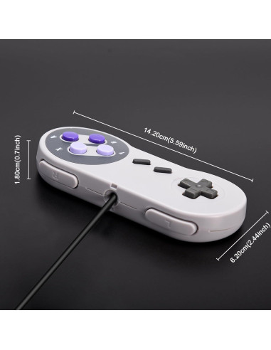Paquete de 2 Controladores iNNEXT SNES con Cable 1.8m