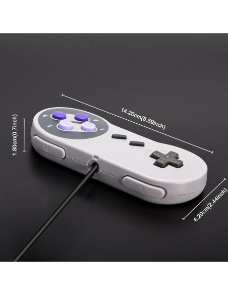 Paquete de 2 Controladores iNNEXT SNES con Cable 1.8m Paquete de 2 Controladores iNNEXT SNES con Cable 1.8m