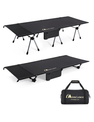 Cama de Camping Plegable MOON LENCE Ajustable 150 kg Negra