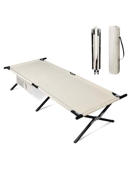 Cama de Camping Plegable WLIVE Gris Plateado 136 kg