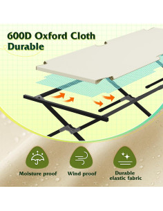 Cama de Camping Plegable WLIVE Gris Plateado 136 kg 2