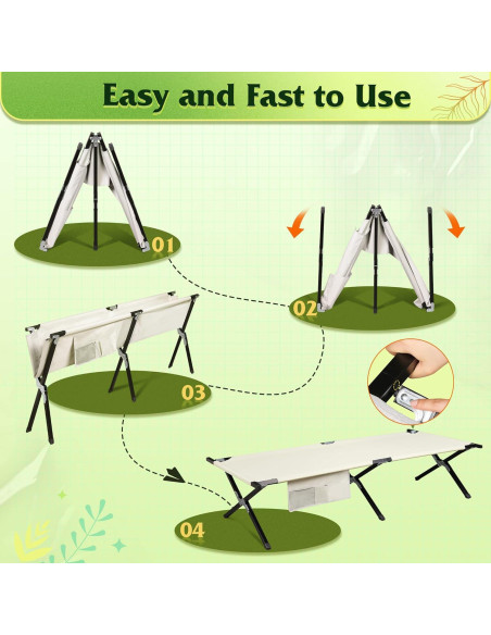 Cama de Camping Plegable WLIVE Gris Plateado 136 kg