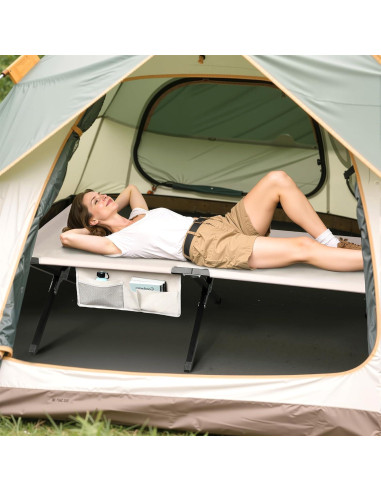 Cama de Camping Plegable WLIVE Gris Plateado 136 kg