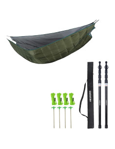 Colchoneta Inferior Doble para Hamaca + Postes Telescópicos Aluminio