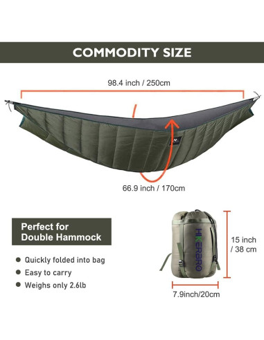 Colchoneta Inferior Doble para Hamaca + Postes Telescópicos Aluminio