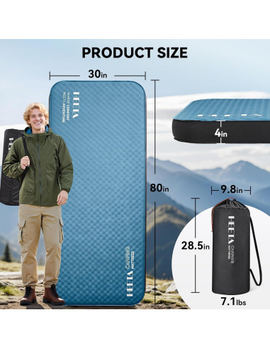 Colchón de Camping Autoinflable HEETA SP4166B 4" Aislado