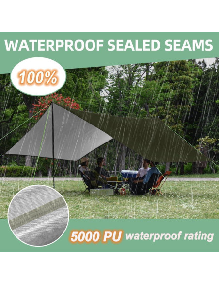 Toldo Hexagonal Impermeable Zenicham 3.66x3.05m UV UPF50+