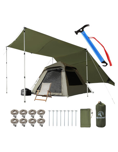 Lona Grande Impermeable REDCAMP 3x5.1m para Camping Azul