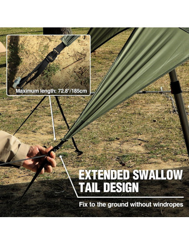 Lona Grande Impermeable REDCAMP 3x5.1m para Camping Azul