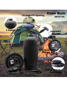 Ducha Portátil GEMGO GKPSC-01 11L con Bomba de Pie 2