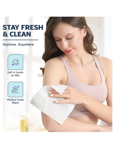 Toallitas de Ducha XL Refreshify - 60 Toallitas Sin Enjuague