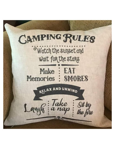 Funda de Almohada Cuadrada FaceYee Lino Algodón 45x45cm Camping