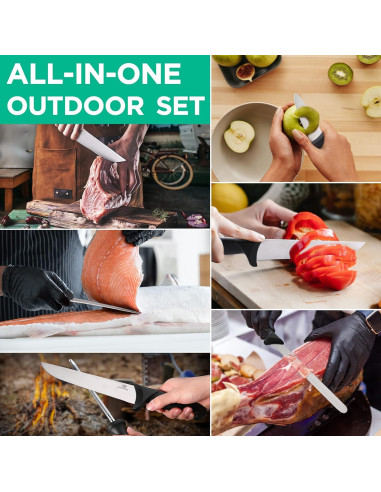 Juego de cuchillos de cocina Mossy Oak 6 piezas acero inoxidable