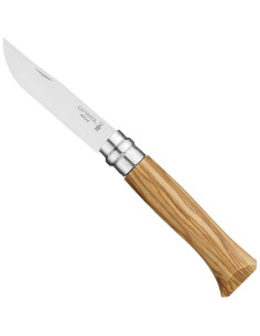 Cuchillo Plegable Opinel No. 8 Acero Inoxidable Madera de Olivo 2