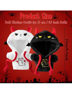 Atuendo de Muñeca Halloween DJianrang 10-17cm Sudadera Fantasma 2