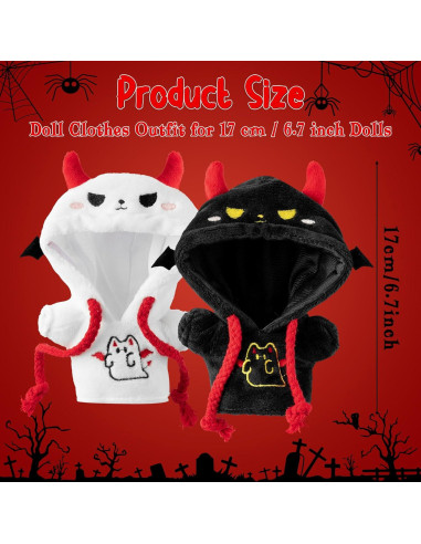 Atuendo de Muñeca Halloween DJianrang 10-17cm Sudadera Fantasma