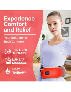 Masajeador de Espalda Inalámbrico Fusion Pain Solutions con Calor y Luz Roja 2