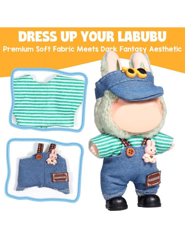 Conjunto de Ropa para Muñeca AICase 17cm - 3 Piezas Denim