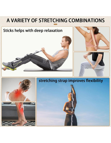 Correa de Estiramiento Teamaze JWKF0507ZH con 8 Asas y 2 Palos